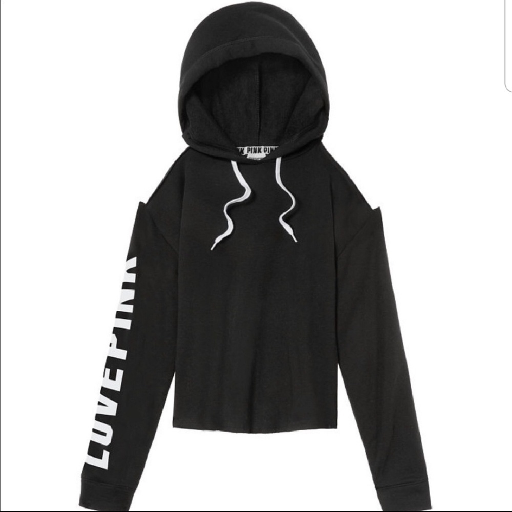 VS Pink Cold Shoulder Pull-over Hoodie